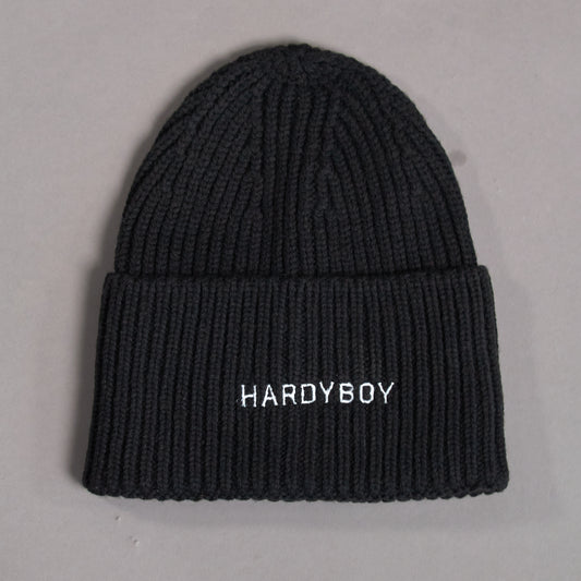 Hardyboy Sustainable Chunky Rib Knit Beanie - Black